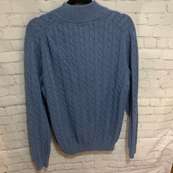 Men's Quarter Zip Sweater Blue Size Large - Picture 4 of 5
